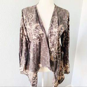 Take Two Open Front Jersey Knit Cardigan Sz XL